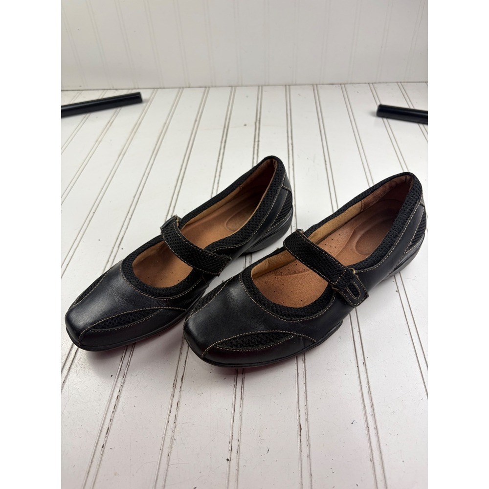Naturalizer Black Leather Mesh Mary Jane Comfort Flats Women's Size 8M - Picture 10 of 10